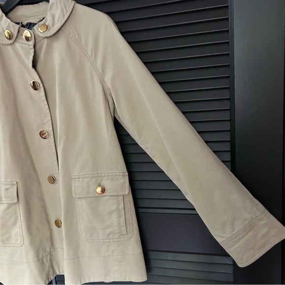 Vintage Y2K Style Juicy Couture Women's Tan Short Trench Coat Jacket Size Medium - Picture 9 of 16